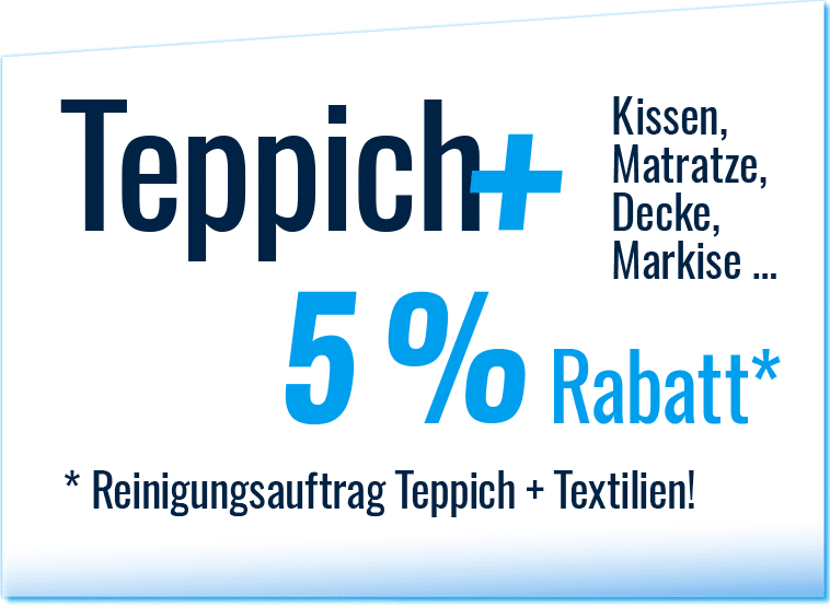Button für Teppichreinigung und 5% Rabattaktion passiv